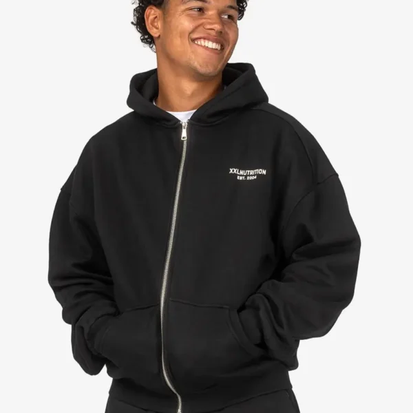 Athleisure Full Zip Hoodie - Black