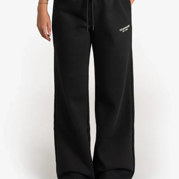 Athleisure Wide Leg Joggers - Black