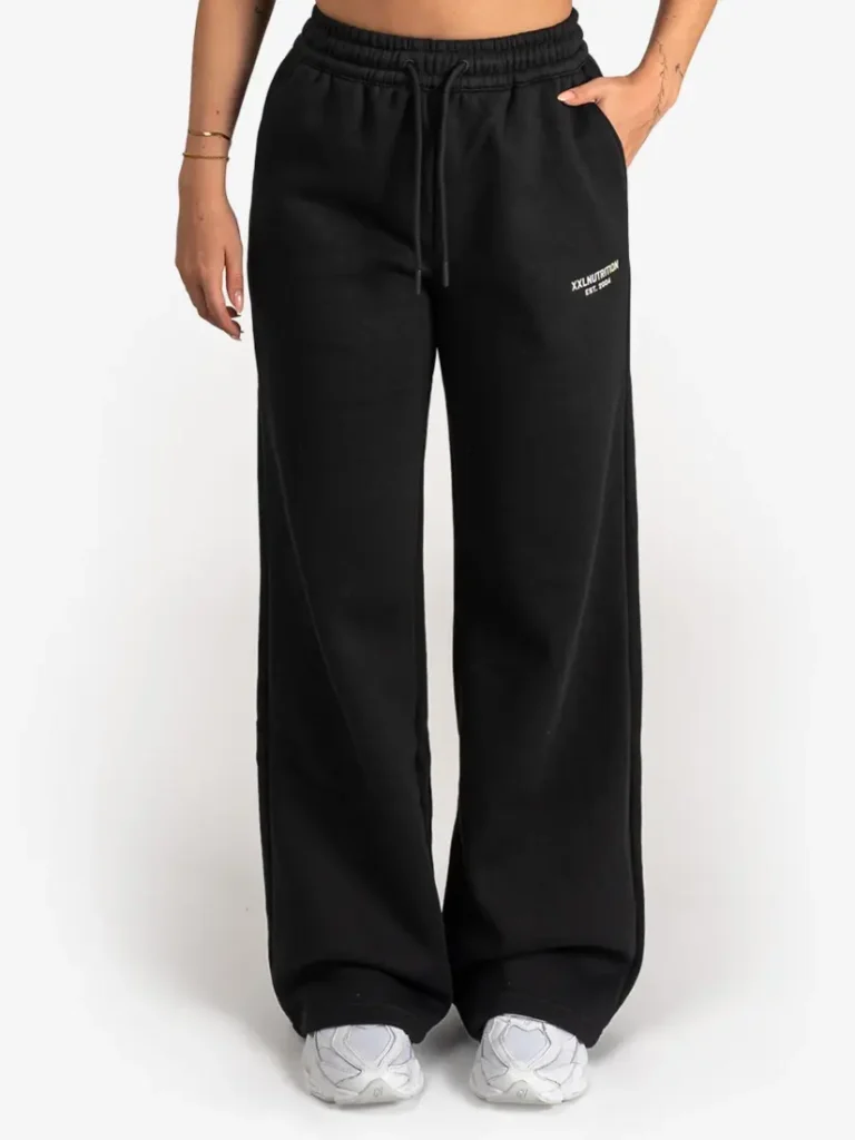 Athleisure Wide Leg Joggers - Black