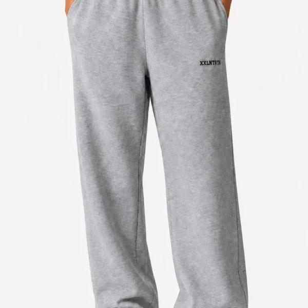Straight Leg Joggers - Grey Melange
